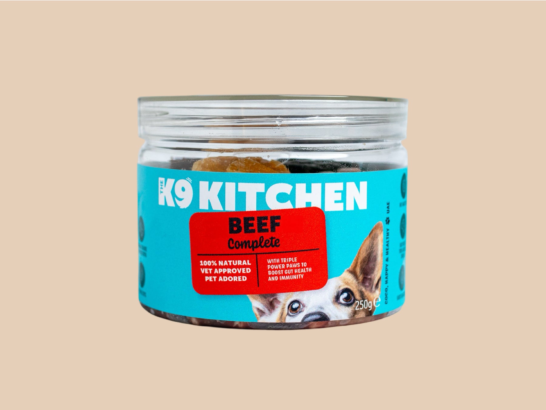 The K9 Kitchen gently cooked complete dog food packaging